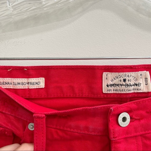 Lucky Brand Red Sienna Slim Boyfriend Jeans distressed destroyed size 6 - Picture 10 of 12